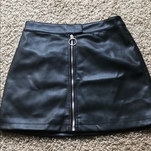 Never worn black leather skirt